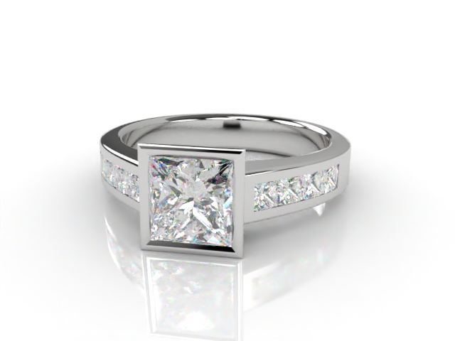 Certificated Princess-Cut Diamond in Platinum - Main Picture