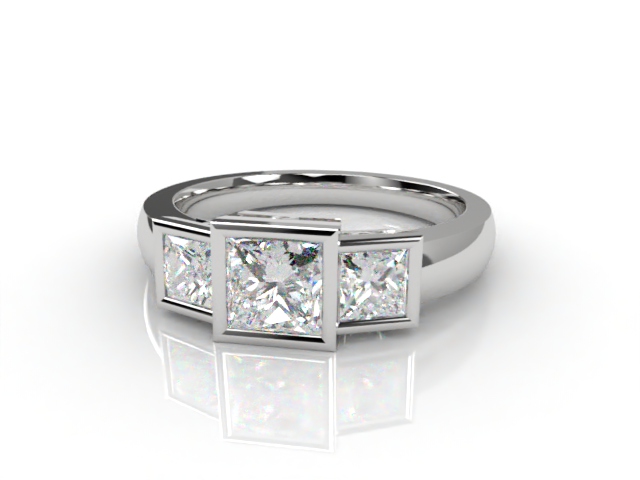 Engagement Ring: 3 Stone Princess-Cut