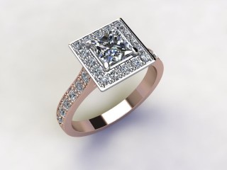 Engagement Ring: Halo Cluster Princess-Cut - 12