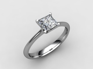 Certificated Princess-Cut Diamond Solitaire Engagement Ring in 18ct. White Gold - 12