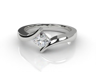 Certificated Princess-Cut Diamond Solitaire Engagement Ring in 18ct. White Gold-02-0500-2245