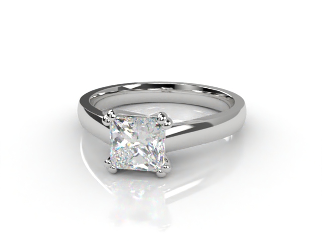 Certificated Princess-Cut Diamond Solitaire Engagement Ring in 18ct. White Gold