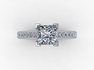 Engagement Ring: Diamond Band Princess-Cut - 9