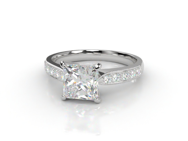 Certificated Princess-Cut Diamond in 18ct. White Gold - Main Picture