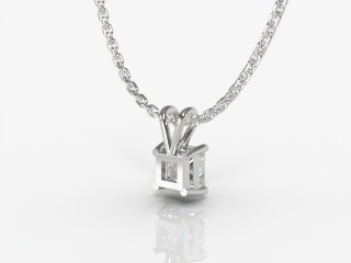18ct. White Gold Princess-Cut Diamond Pendant - 3