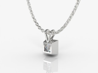 18ct. White Gold Princess-Cut Diamond Pendant - 3