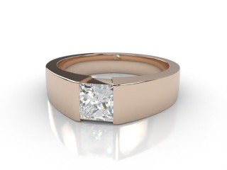 Certificated Princess-Cut Diamond Solitaire Engagement Ring in 18ct. Rose Gold-02-1400-2225