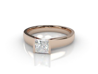 Certificated Princess-Cut Diamond Solitaire Engagement Ring in 18ct. Rose Gold-02-1400-2299
