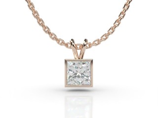 18ct. Rose Gold Princess-Cut Diamond Pendant -02-14912