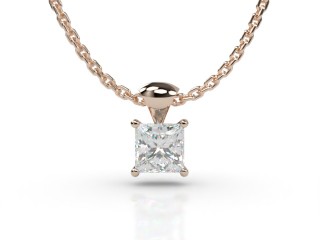 18ct. Rose Gold Princess-Cut Diamond Pendant -02-14913