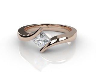 Certificated Princess-Cut Diamond Solitaire Engagement Ring in 18ct. Rose Gold, Platinum Set