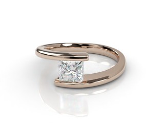 Certificated Princess-Cut Diamond Solitaire Engagement Ring in 18ct. Rose Gold, Platinum Set