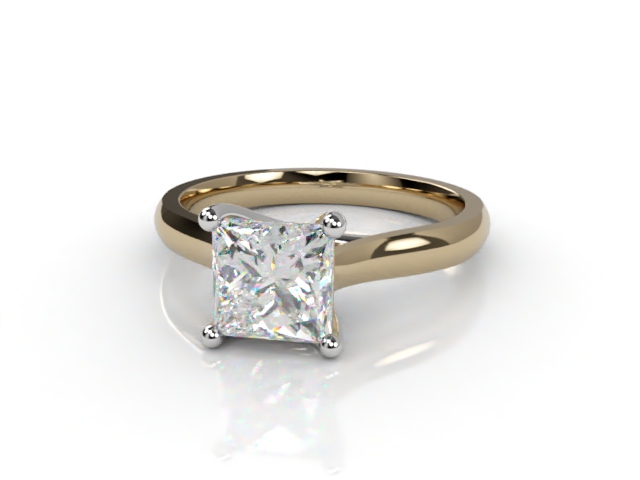 Certificated Princess-Cut Diamond Solitaire Engagement Ring in 18ct. Gold