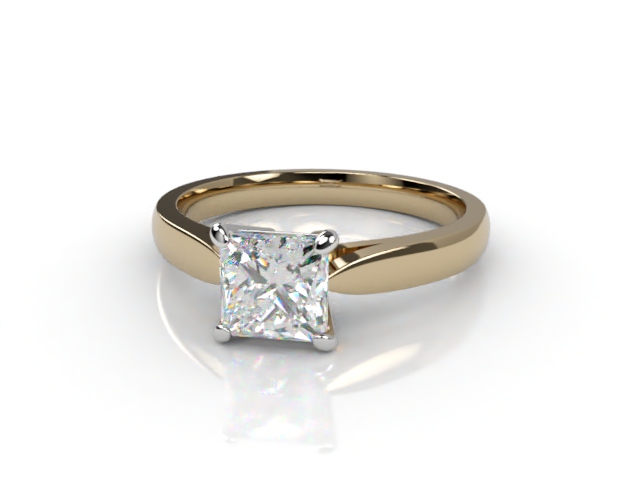 Certificated Princess-Cut Diamond Solitaire Engagement Ring in 18ct. Gold