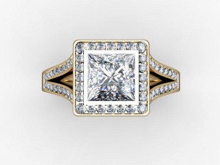 Engagement Ring: Halo Cluster Princess-Cut - 9