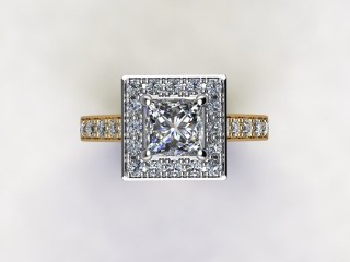 Engagement Ring: Halo Cluster Princess-Cut - 9