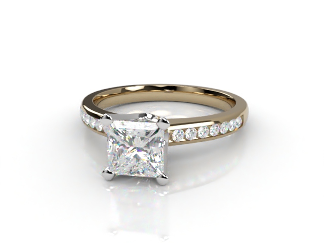 Engagement Ring: Diamond Band Princess-Cut