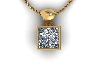 18ct. Yellow Gold Princess-Cut Diamond Pendant - 6