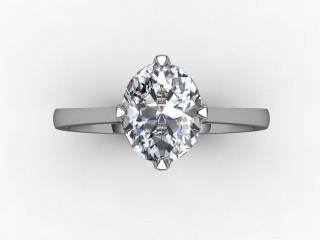 Certificated Oval Diamond Solitaire Engagement Ring in Platinum - 9