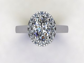 Engagement Ring: Halo Cluster Oval-cut - 9