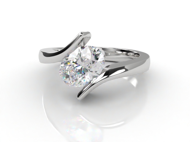Certificated Oval Diamond Solitaire Engagement Ring in Platinum