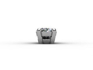 Platinum Oval Diamond Pendant  - 6