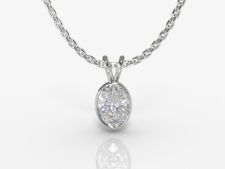 Platinum Oval Diamond Pendant -03-01913