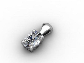 Platinum Oval Diamond Pendant  - 3