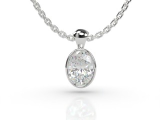 Platinum Oval Diamond Pendant -03-01914