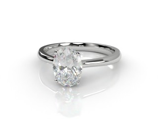 Certificated Oval Diamond Solitaire Engagement Ring in 18ct. White Gold