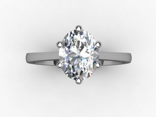 Certificated Oval Diamond Solitaire Engagement Ring in 18ct. White Gold - 9