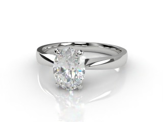 Certificated Oval Diamond Solitaire Engagement Ring in 18ct. White Gold