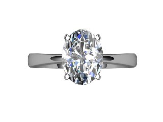 Certificated Oval Diamond Solitaire Engagement Ring in 18ct. White Gold - 9