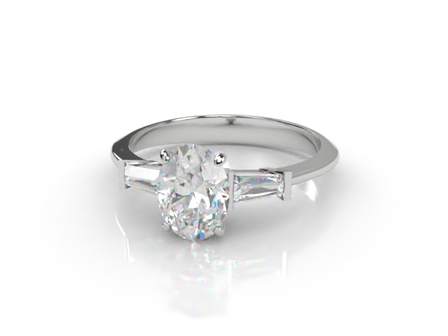 Certificated Oval Diamond in 18ct. White Gold