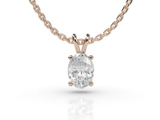 18ct. Rose Gold Oval Diamond Pendant -03-14911