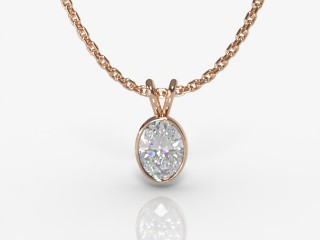 18ct. Rose Gold Oval Diamond Pendant -03-14913