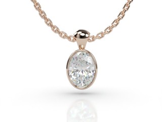 18ct. Rose Gold Oval Diamond Pendant -03-14914