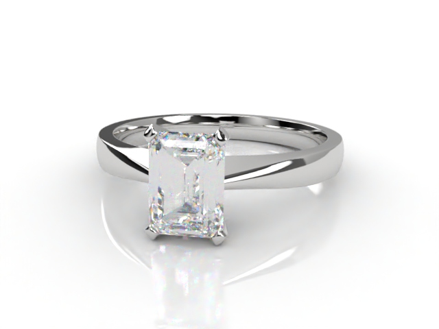 Certificated Emerald-Cut Diamond Solitaire Engagement Ring in Platinum-04-0100-2942