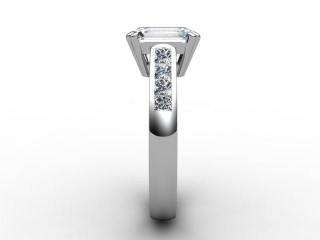 Engagement Ring: Diamond Band Emerald-Cut - 6
