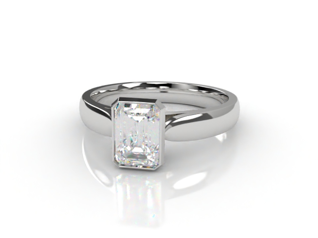 Certificated Emerald-Cut Diamond Solitaire Engagement Ring in Platinum-04-0100-6030