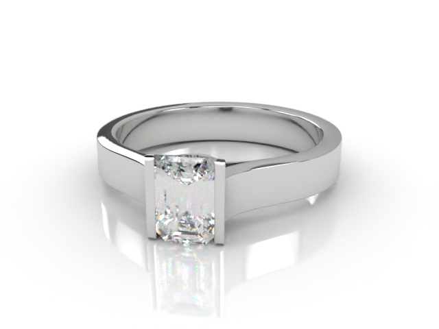 Certificated Emerald-Cut Diamond Solitaire Engagement Ring in Platinum-04-0100-6154