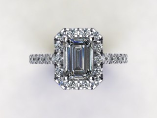 Engagement Ring: Halo Cluster Emerald-Cut - 9
