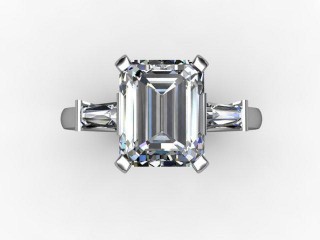 Certificated Emerald-Cut Diamond in Platinum - 6