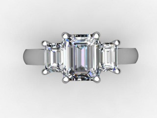 Certificated Emerald-Cut Diamond in Platinum - 12