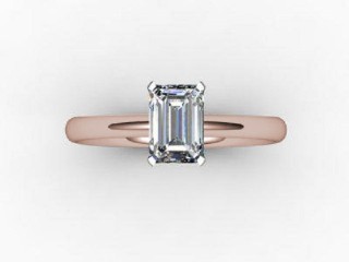 Certificated Emerald-Cut Diamond Solitaire Engagement Ring in 18ct. Rose Gold - 9