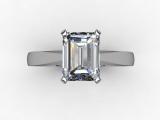Certificated Emerald-Cut Diamond Solitaire Engagement Ring in 18ct. White Gold - 9