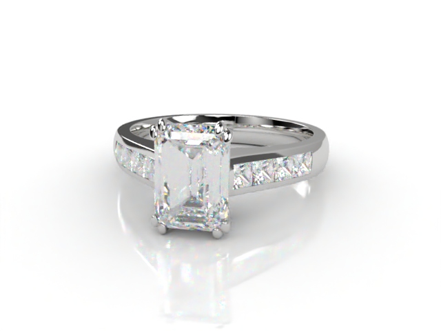 Engagement Ring: Diamond Band Emerald-Cut