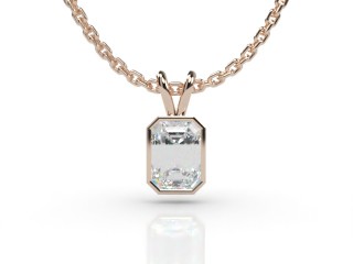 18ct. Rose Gold Emerald-Cut Diamond Pendant -04-14912