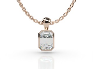 18ct. Rose Gold Emerald-Cut Diamond Pendant -04-14914
