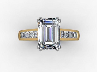 Engagement Ring: Diamond Band Emerald-Cut - 9